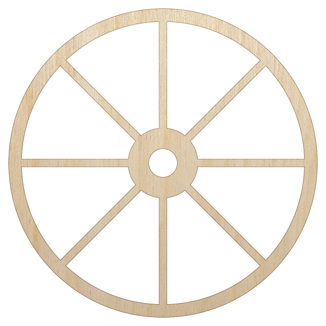 Wagon Wheel Solid Unfinished Wood Shape Piece Cutout for DIY Craft Projects